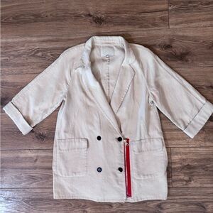 3.1 Phillip Lim Beige Blazer with Red Zipper